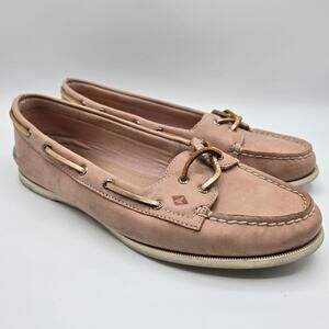 Sperry Original Skimmer pink rose gold leather loafer flats woman's 9